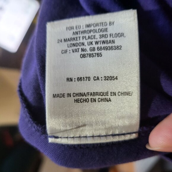 Anthropologie Maeve Womens Purple Paisley Overlay Short Sleeve Top Size XS Boho - Picture 6 of 9